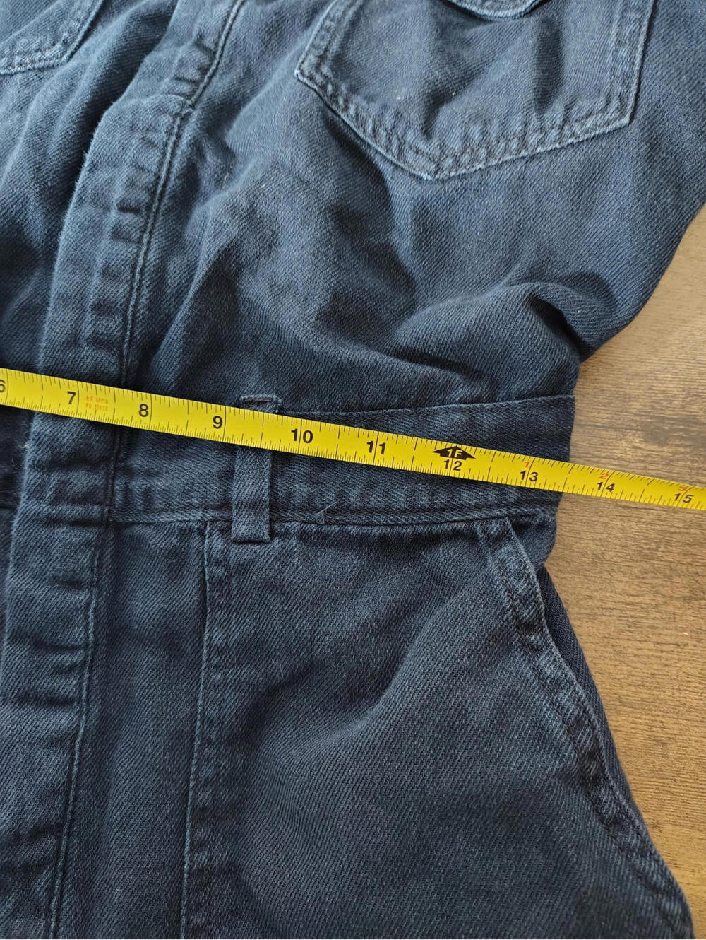 Women Denim Jean Romper Jumpsuit  Pull Bear Long Sleve 100 Cotton Dark Pantsuit - Picture 8 of 9